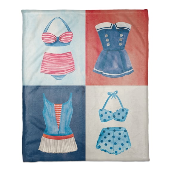 Creative Products Vintage Patriotic Swimwear 50 x 60 Coral Fleece Blanket