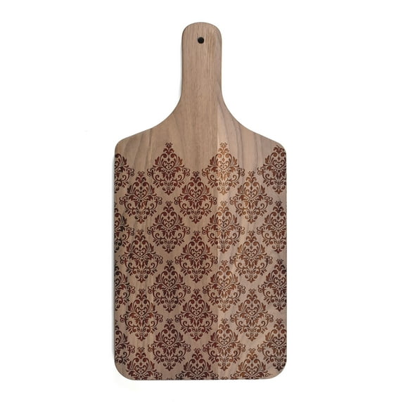 Creative Products Vintage Pattern 8 x 17 Walnut Paddle Cutting Board