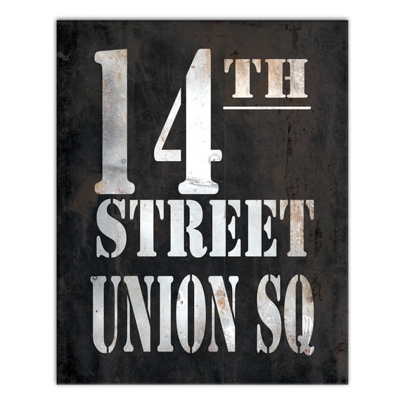 Creative Products Vintage Sign 14th Street Union Square 24x30 Canvas Wall Art