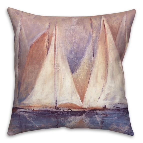 Creative Products Violet Sailboat Painting 18x18 Indoor / Outdoor Pillow