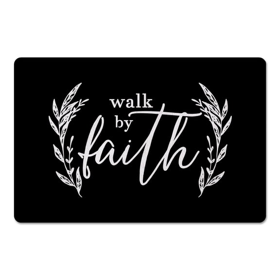 Creative Products Walk By Faith Black 27x18 Floor Mat