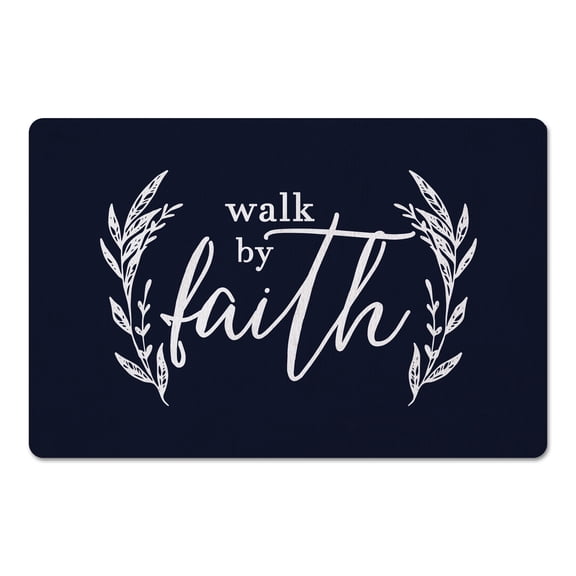 Creative Products Walk By Faith Navy 27x18 Floor Mat