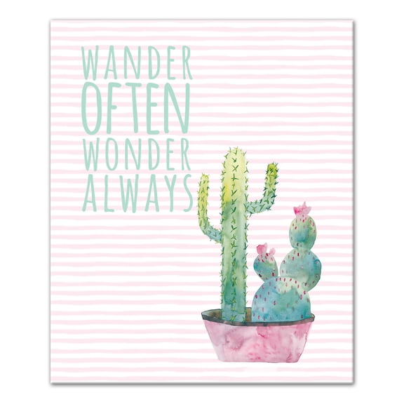 Creative Products Wander Wonder Cactus 20x24 Canvas Wall Art