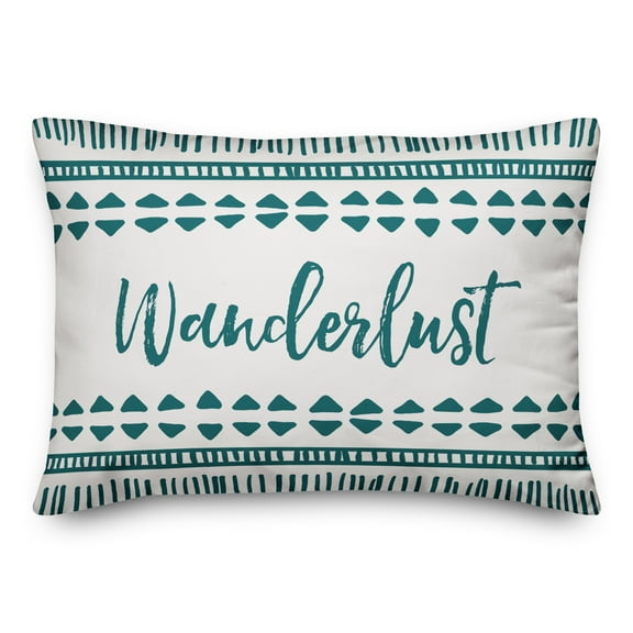 Creative Products Wanderlust Dark Teal Tribal Pattern 14x20 Spun Poly Pillow