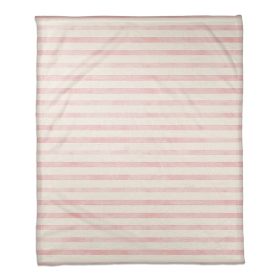 Creative Products Watercolor Blush Stripes 50x60 Coral Fleece Blanket