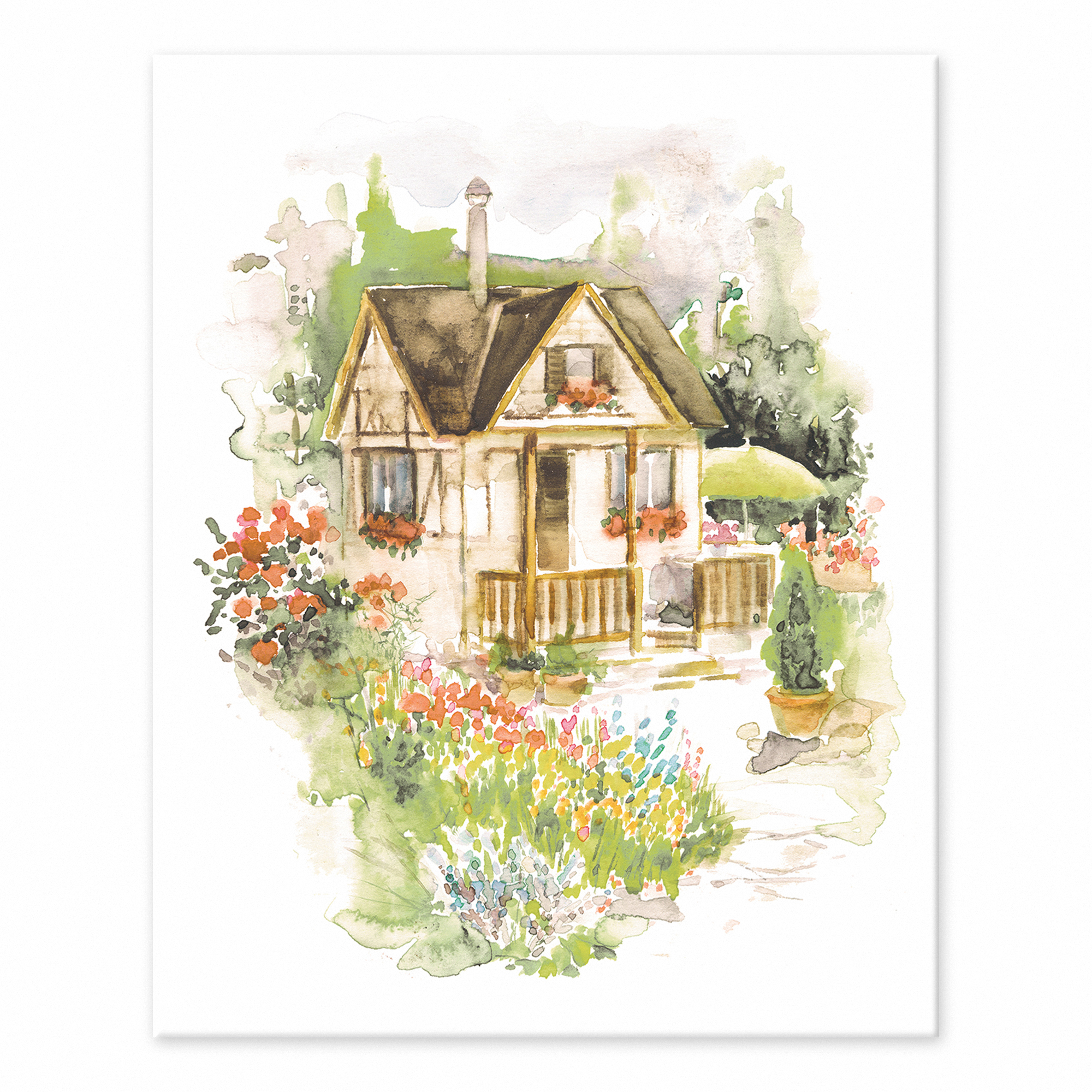 Creative Products Watercolor Cottage 8x10 Tabletop Canvas