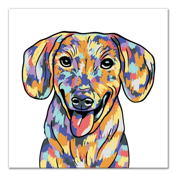 Creative Products Watercolor Dachshund 16x16 Canvas Wall Art