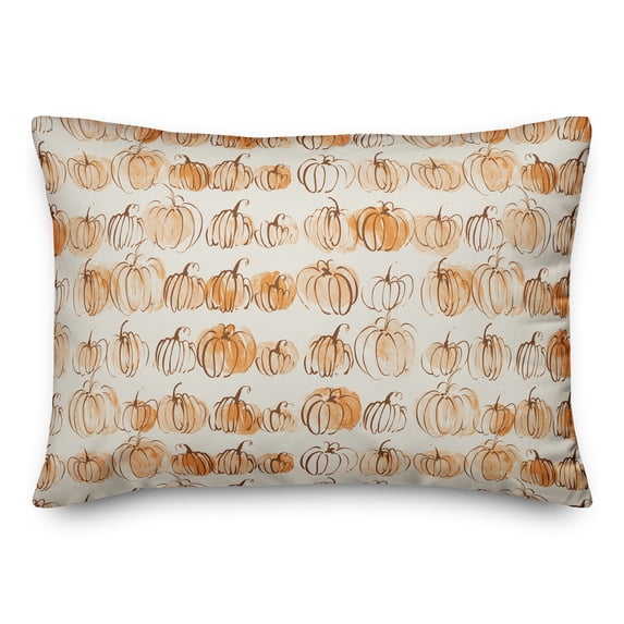 Creative Products Watercolor Fall Pumpkins 20 x 14 Spun Poly Pillow