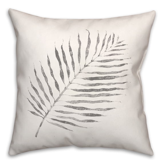Creative Products Watercolor Fern Gray 18x18 Spun Poly Pillow