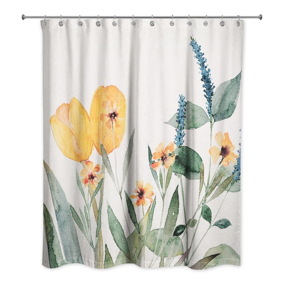 Creative Products Watercolor Floral Set 1 71x74 Shower Curtain
