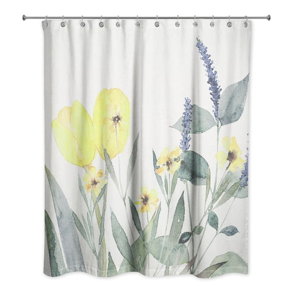 Creative Products Watercolor Floral Set 5 71x74 Shower Curtain