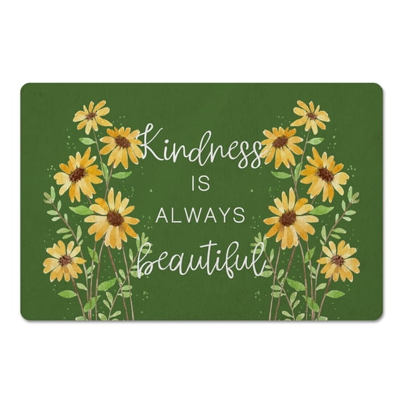 Creative Products Watercolor Flowers Green 18 x 27 Floor Mat