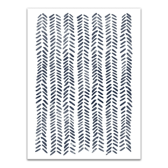Creative Products Watercolor Herringbone Pattern in Navy 18x24 Canvas Wall Art