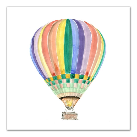 Creative Products Watercolor Hot Air Balloon 24x24 Canvas Wall Art
