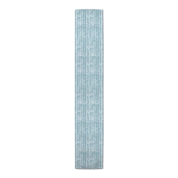 Creative Products Watercolor Knit Pattern Sky Blue 16x90 Poly Twill Table Runner