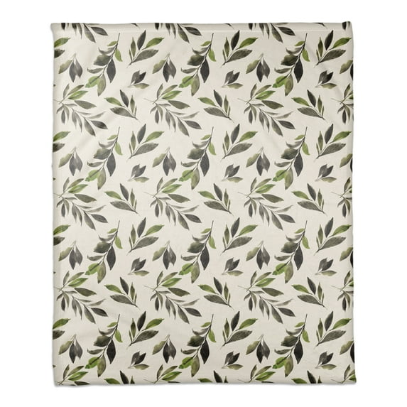 Creative Products Watercolor Leaves Pattern 50 x 60 Coral Fleece Blanket