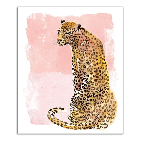 Creative Products Watercolor Leopard on Two Tone Blush 20x24 Canvas Wall Art