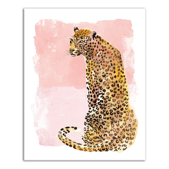 Creative Products Watercolor Leopard on Two Tone Blush 24x30 Canvas Wall Art