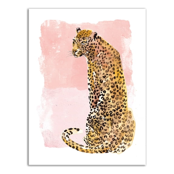Creative Products Watercolor Leopard on Two Tone Blush 30x40 Canvas Wall Art