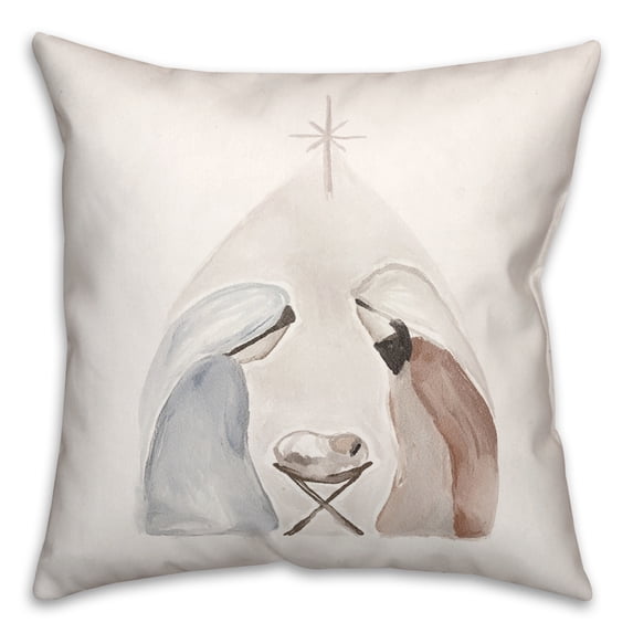 Creative Products Watercolor Nativity 16 x 16 Spun Poly Pillow