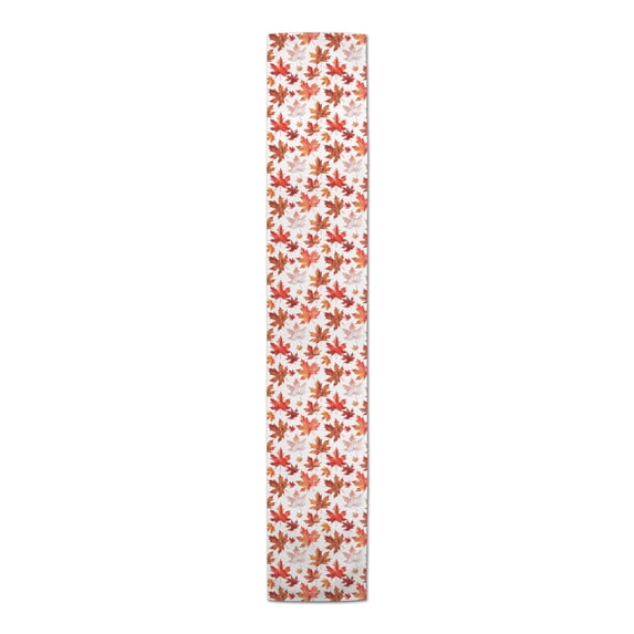 Creative Products Watercolor Orange Leaf Pattern 16x72 Poly Twill Tablerunner