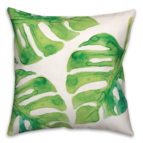 Creative Products Watercolor Palm Leaf Throw Pillow - 18x18