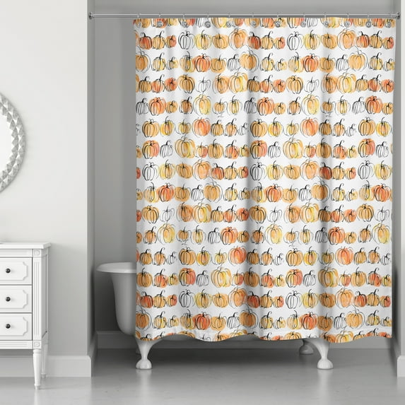 Creative Products Watercolor Pumpkins 71x74 Shower Curtain