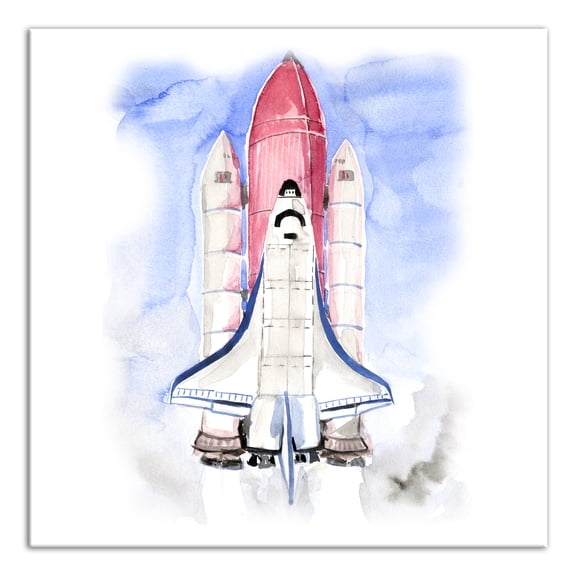 Creative Products Watercolor Rocket 16x16 Canvas Wall Art