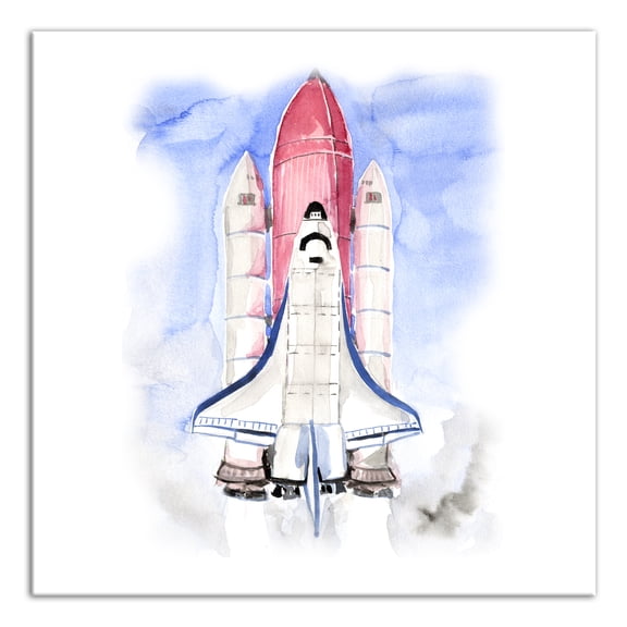 Creative Products Watercolor Rocket 24x24 Canvas Wall Art
