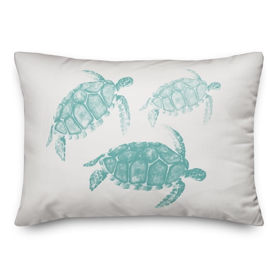 Creative Products Watercolor Sea Turtles 14x20 Spun Poly Pillow