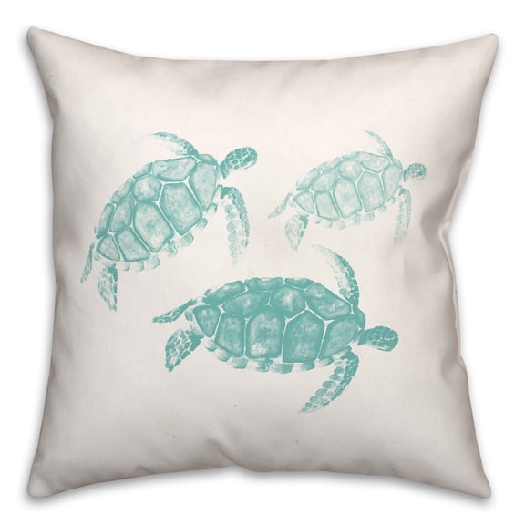 Creative Products Watercolor Sea Turtles 18x18 Spun Poly Pillow