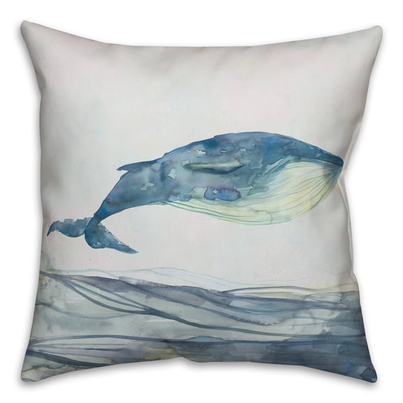 Creative Products Watercolor Whale 18 x 18 Spun Poly Pillow