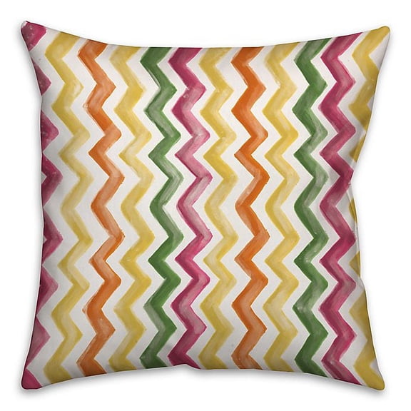 Creative Products Watercolor Zig Zag Spun Polyester Throw Pillow - 18x18