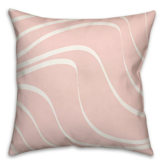 Creative Products Wavy Lines On Pink 16 x 16 Indoor / Outdoor Pillow