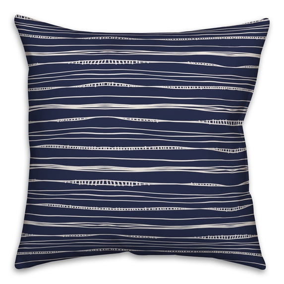 Creative Products Wavy Lines in Blue 16x16 Spun Poly Pillow