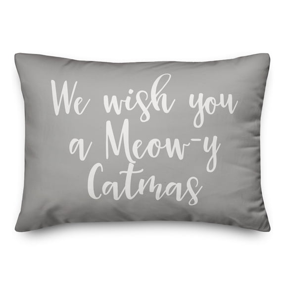 Creative Products We Wish You A Meowy Catmas in Gray 14x20 Spun Poly Pillow