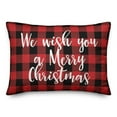thumbnail image 1 of Creative Products We Wish You A Merry Christmas in Buffalo Check Plaid 14x20 Spun Poly Pillow, 1 of 2