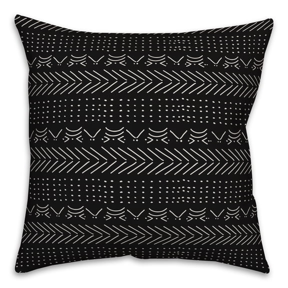 Creative Products Weird Alien Language in Black 16x16 Spun Poly Pillow