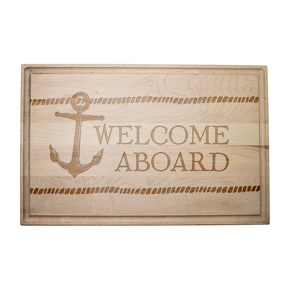 Creative Products Welcome Aboard 17 x 11 Maple Cutting Board