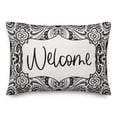 thumbnail image 1 of Creative Products Welcome Black and White Paisley Pattern 14x20 Indoor / Outdoor Pillow, 1 of 3