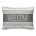 thumbnail image 1 of Creative Products Welcome Farmhouse Stripes Grey 14x20 Indoor / Outdoor Pillow, 1 of 2