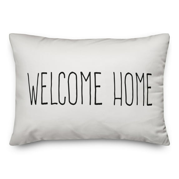 Creative Products Welcome Home White and Black 14x20 Indoor / Outdoor Pillow