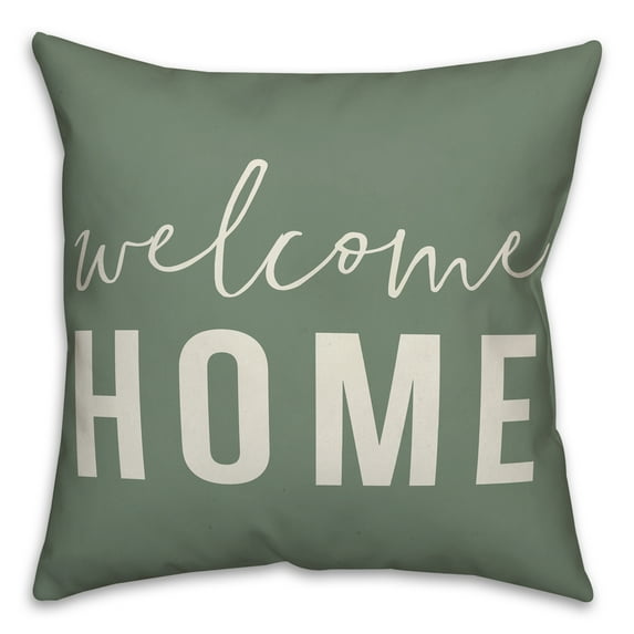 Creative Products Welcome Home on Green 18x18 Indoor / Outdoor Pillow