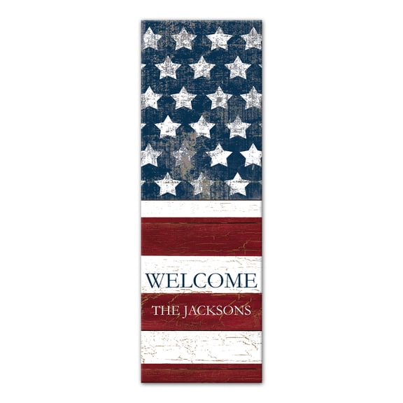 Creative Products Welcome Long Flag Distress 12x36 Canvas Wall Art
