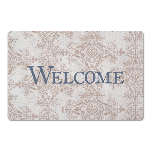 Creative Products Welcome Peach Pattern 18 x 27 Floor Mat