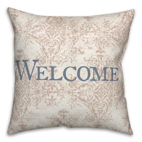 Creative Products Welcome Peach Pattern Pillow 18 x 18 Spun Poly Pillow