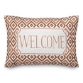 thumbnail image 1 of Creative Products Welcome Rust and White Tile Diamonds 14x20 Indoor / Outdoor Pillow, 1 of 3