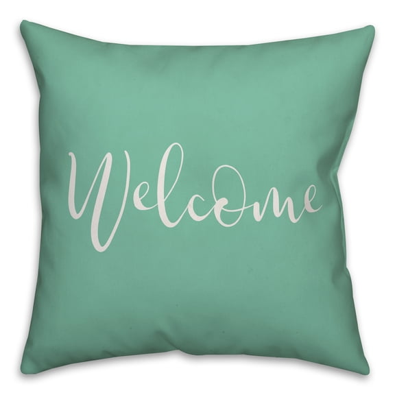 Creative Products Welcome Script Mint 16x16 Indoor / Outdoor Pillow