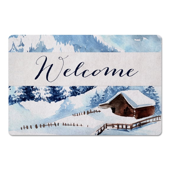 Creative Products Welcome Snowy Cabin 18 x 27 Floor Mat