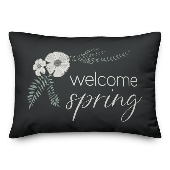 Creative Products Welcome Spring Floral Pillow 14 x 20 Spun Poly Pillow